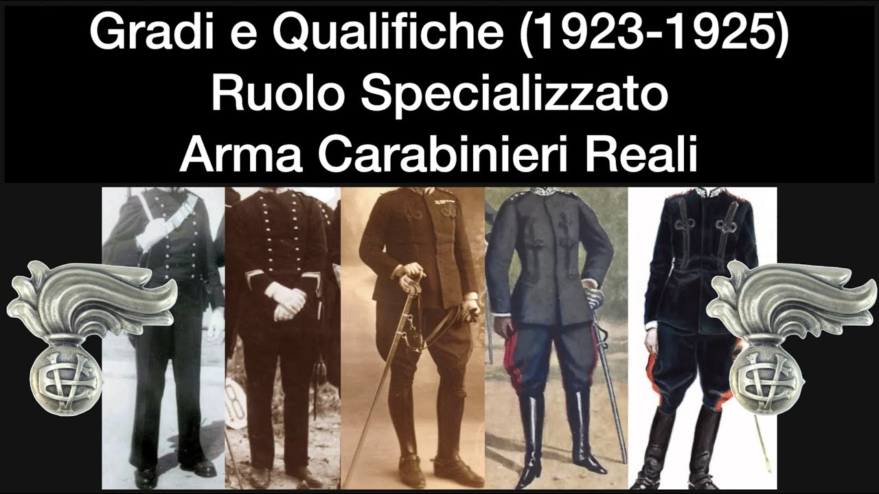 Gradi e Qualifiche Ruolo Specializzato dell' Arma dei Carabinieri Reali (1923-1925)