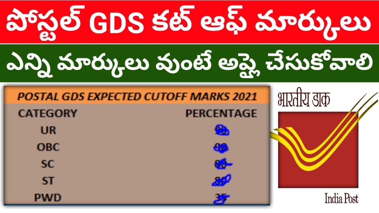 Postal GDS Expected cut off marks || AP Telangana GDS Cutoff marks | Post gds cutoff 10th percentage