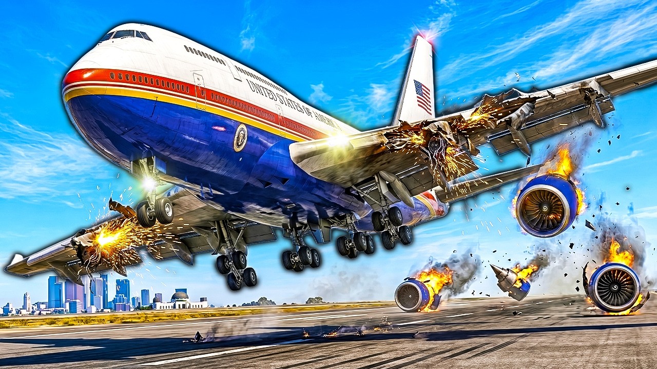 Landing NEW Air Force One with NO ENGINES in GTA 5!