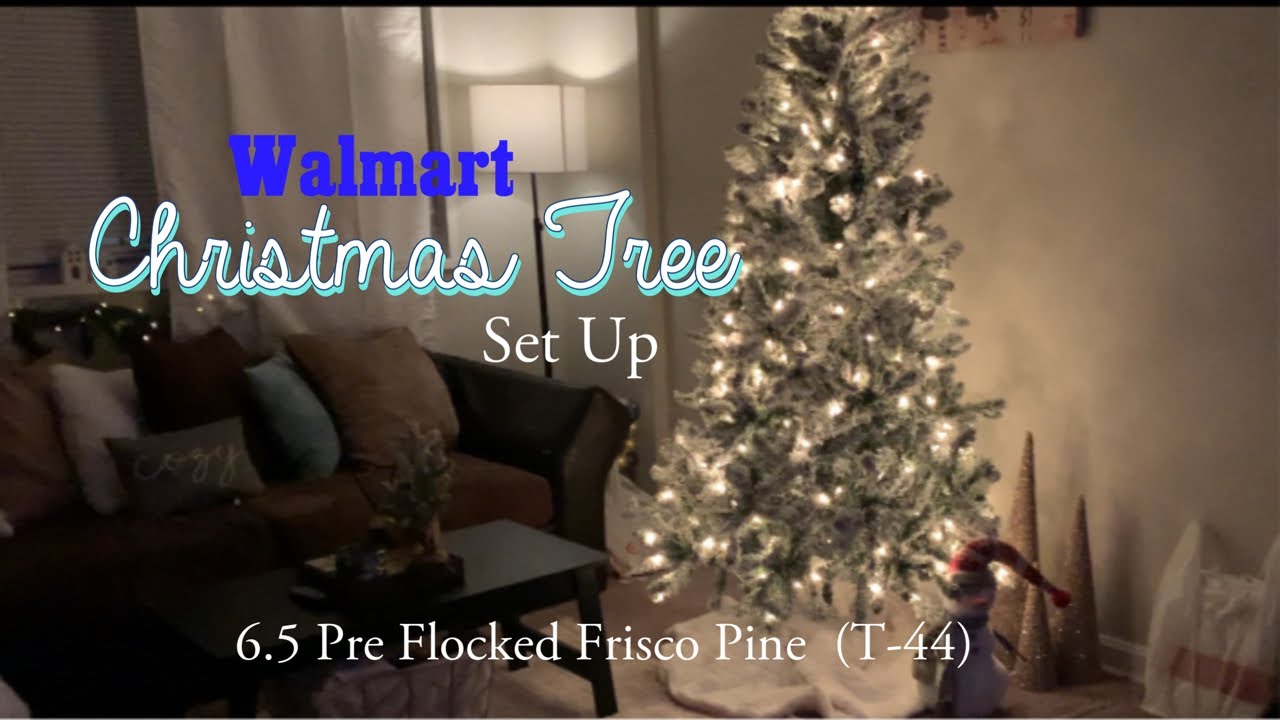 Setting up our WALMART TREE! 🎄 6.5 Flocked Pre-lit Christmas Tree
