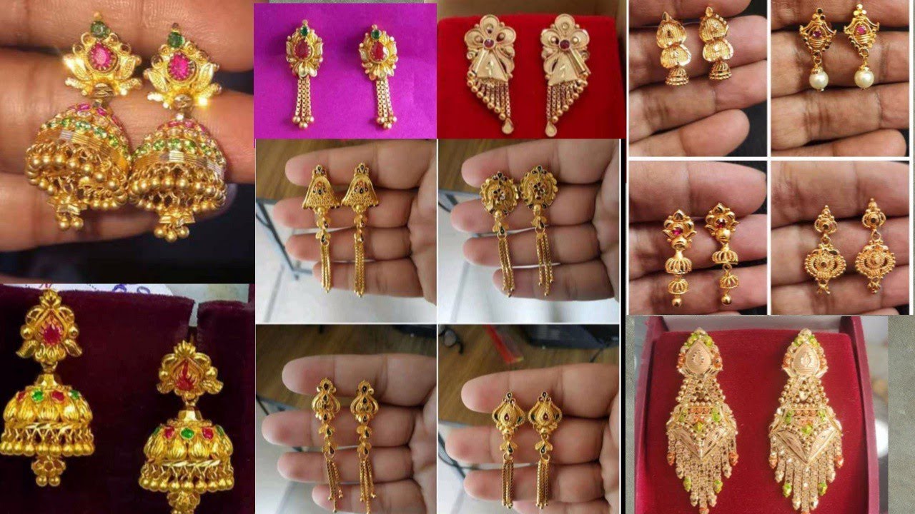 Gold earrings collection | trendy jhumka designs