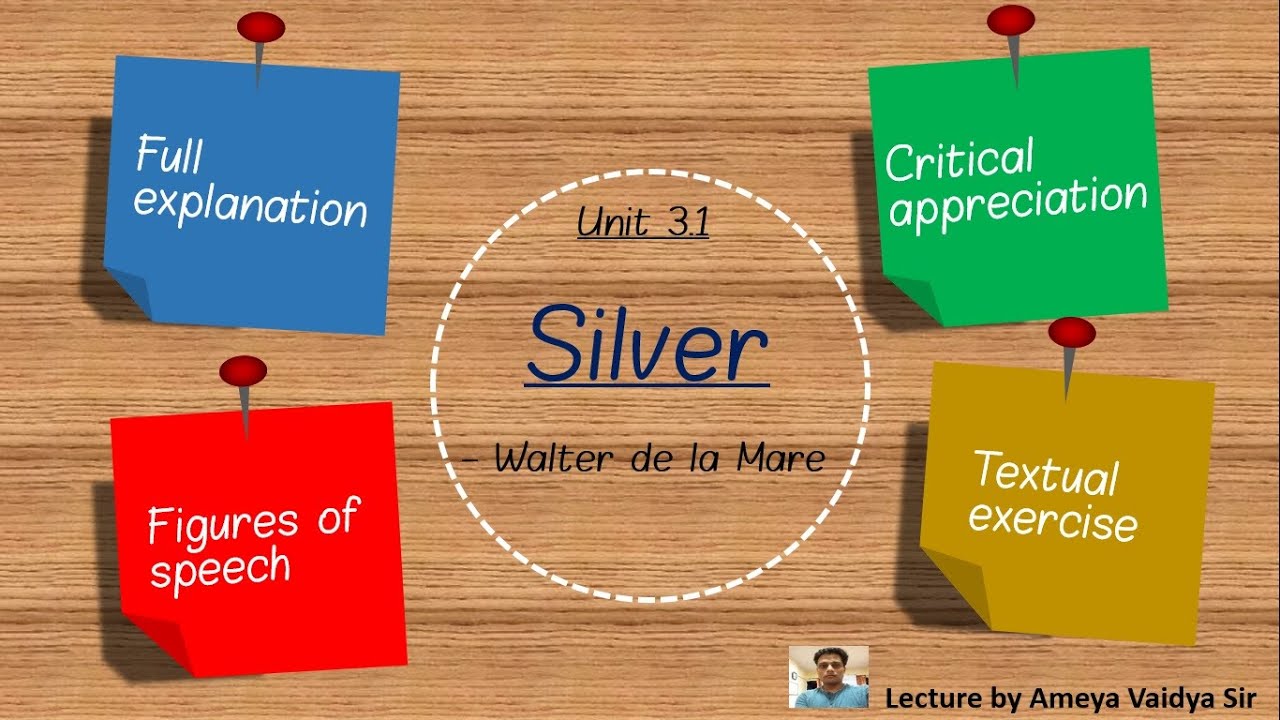 SSC (IX)(9th) English Kumarbharati - Unit 3.1 - Silver -  Walter de la Mare