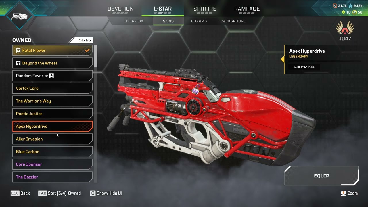 4x predator   825 Legendary skins)Reactive Skins: Mystic Coil (R99), Overheat (Flatline) - 7 looms