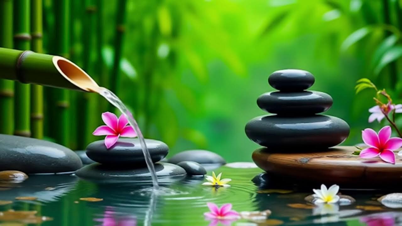 Relaxation Piano and Bamboo Water Sounds 🌿 Deep Sleep, Meditation & Healing Music, Calm Piano Music