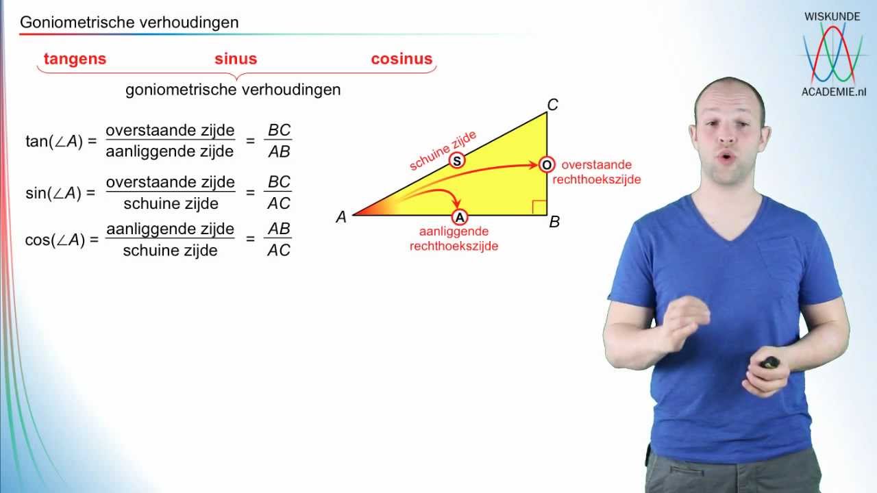 Goniometrie - de goniometrische verhoudingen - WiskundeAcademie