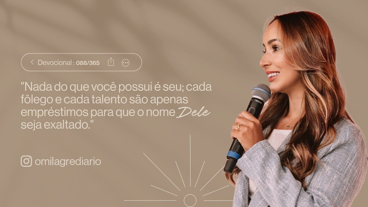 DEVOCIONAL/ORA&Ccedil;&Atilde;O DO DIA - (29 | MAR&Ccedil;O) - FABIOLA MELO - MILAGRE DI&Aacute;RIO 088/365