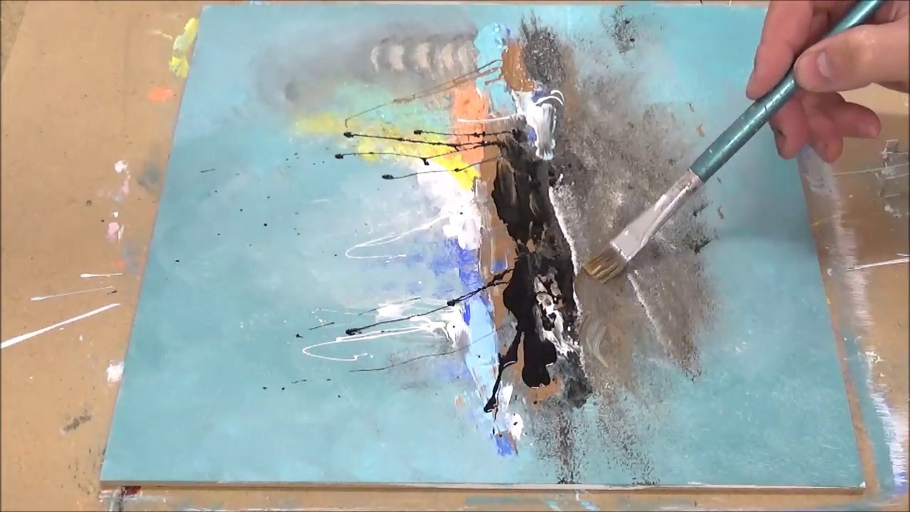 La pintura abstracta /  Acrílicos / Espatula /Pintando A- 09