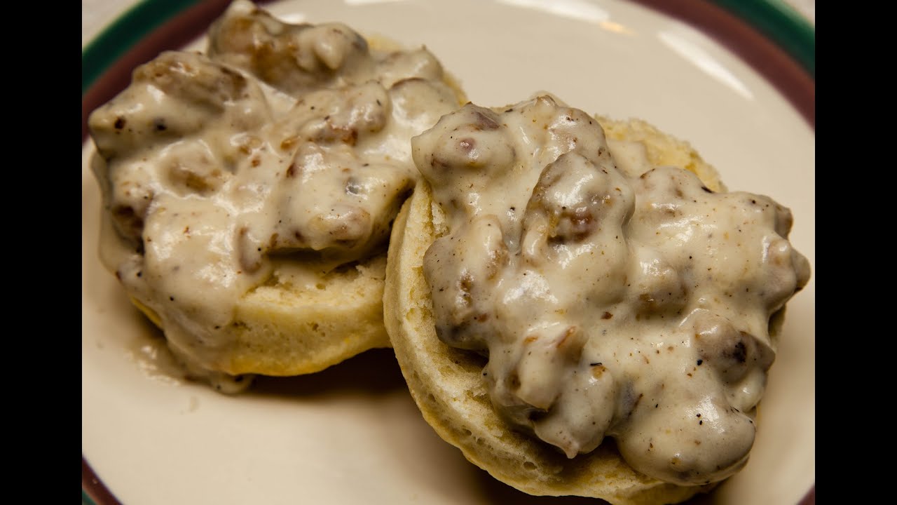 Vegetarian Biscuits and Sausage Gravy (Lower in salt)