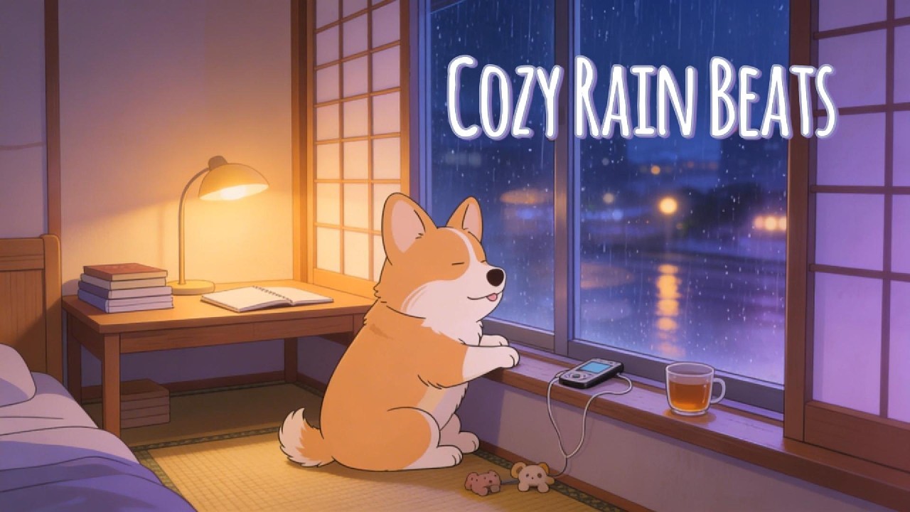 LoFi Rainy Day Chill Beats ☔ | Durpy Corgi Study & Relax Music
