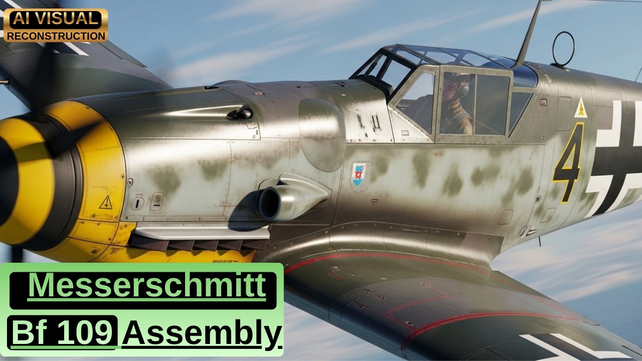 BF 109 Aircraft Assembly | WWII Industrial Documentary.