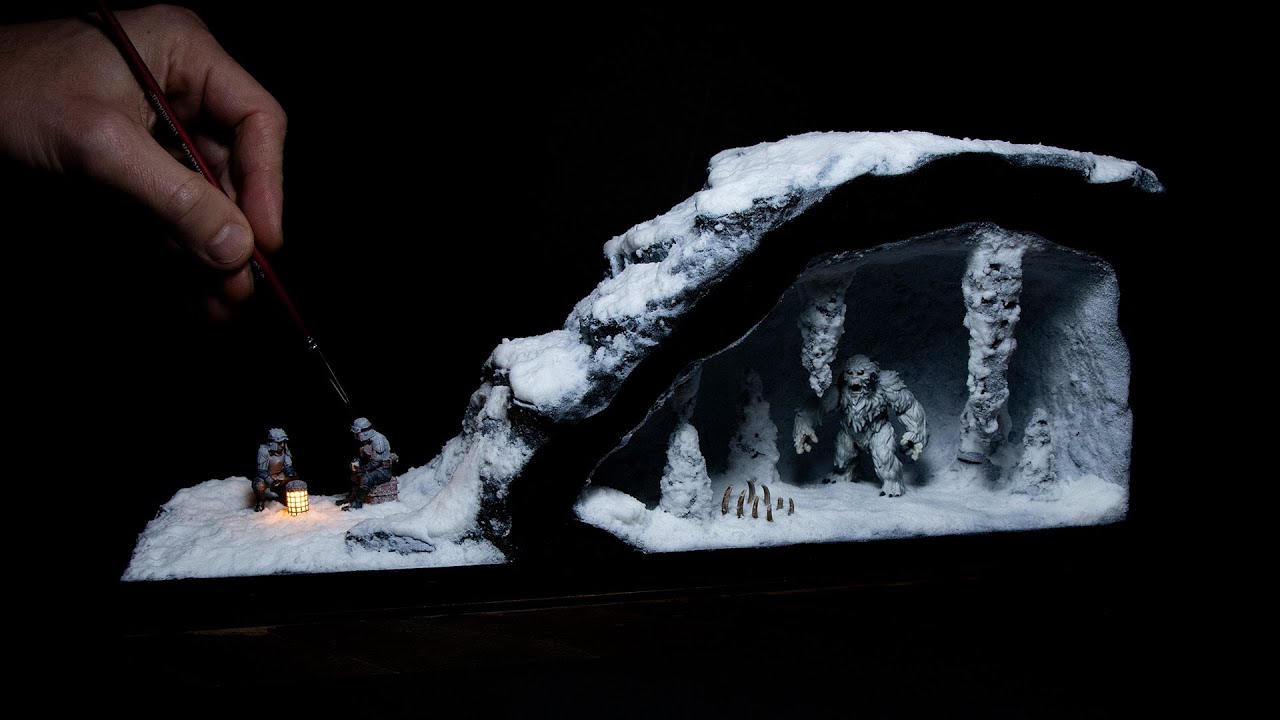 I Made a "tiny wampa" Cave Miniature Diorama - Star Wars