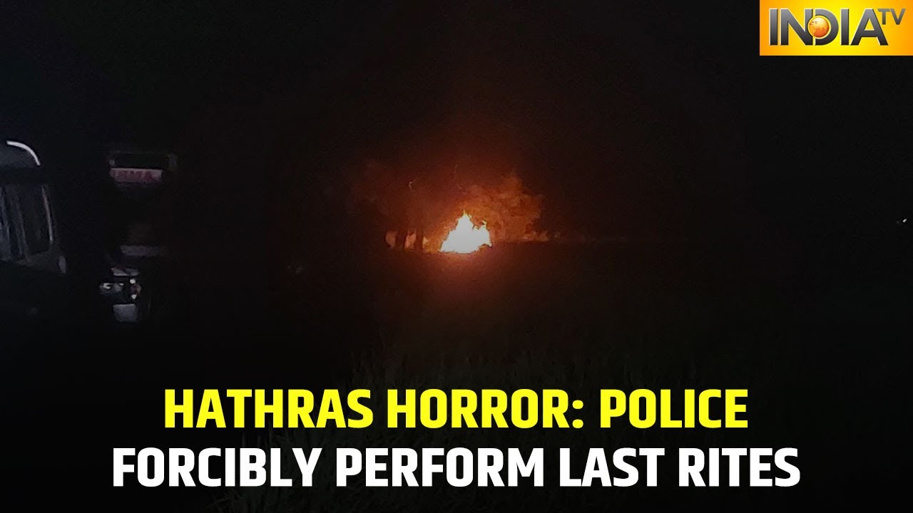 Hathras Horror: UP Police Conducts Last Rites Of Young Girl Amid Heavy Protests