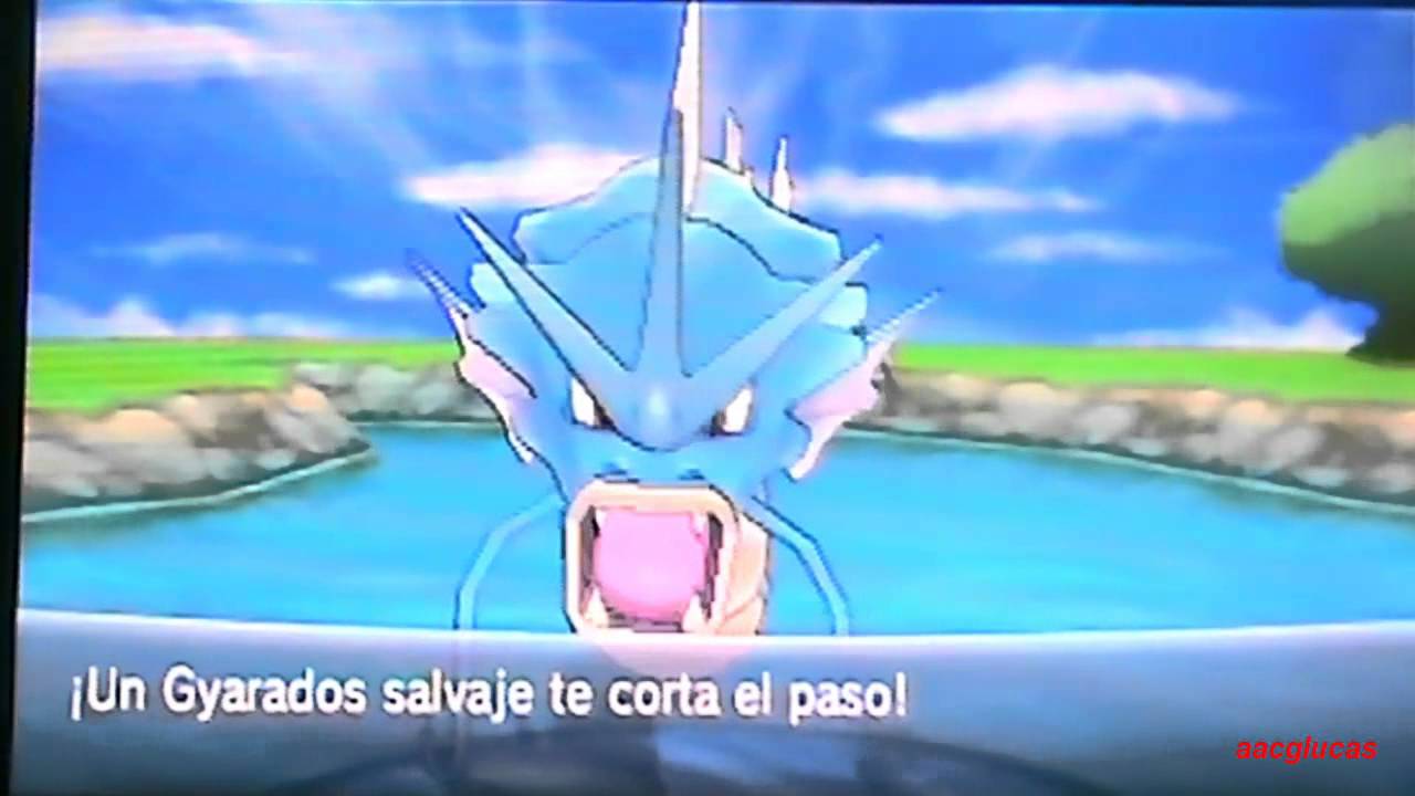 Pokemon X Capturando Gyarados rojo (shiny)