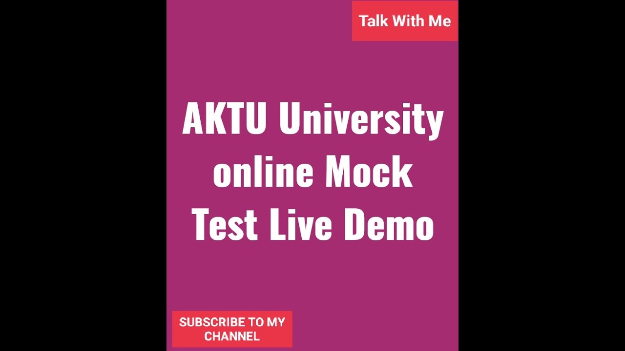 AKTU University online Mock test live Demo