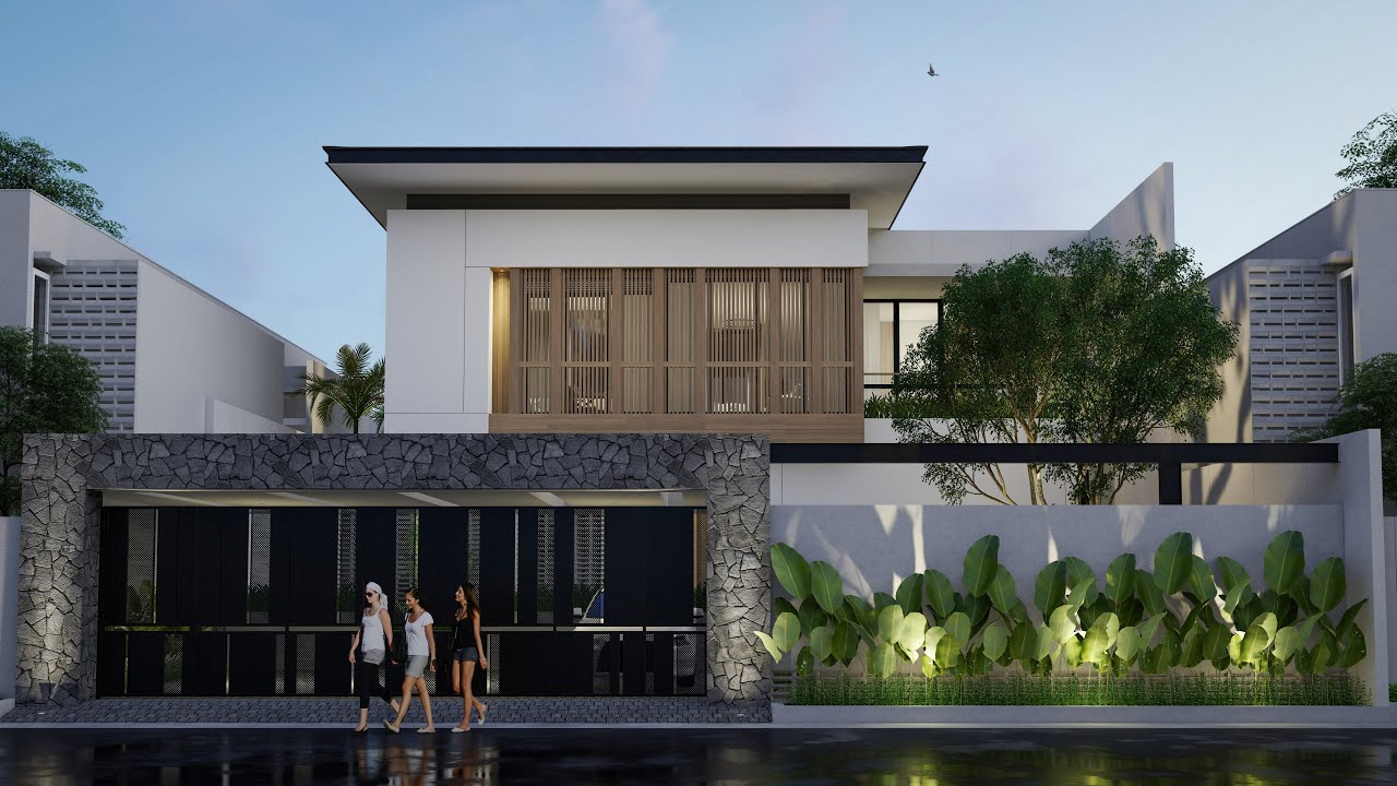 Desain Rumah Tropis Kontemporer di Lahan 30m x17m || Project Showreel