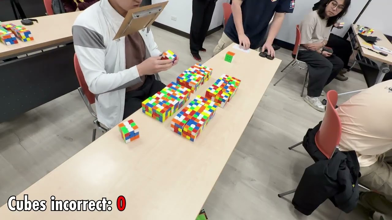29/35 Rubik's Cube Multiple Blindfolded in 1:00:00 [Winner @ Taiwan Champs 2025]