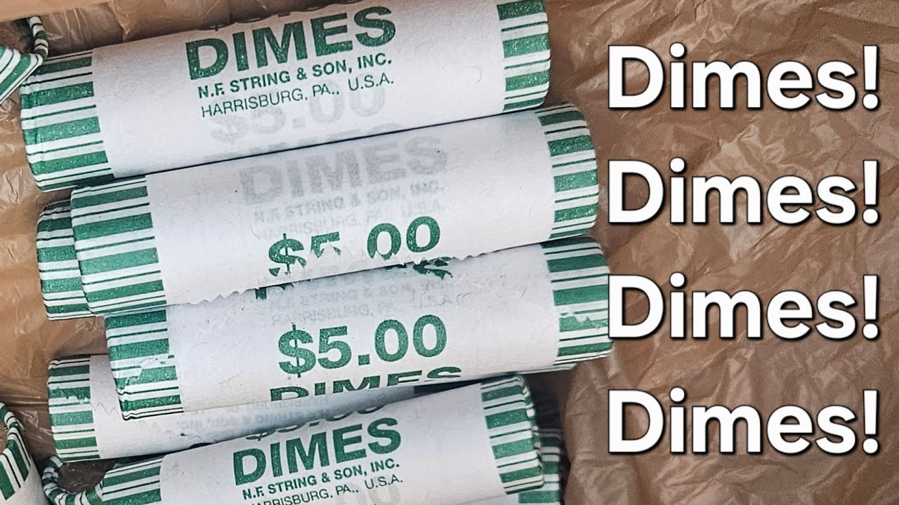 Coin roll hunting $100 in dimes! Will we find anything good?