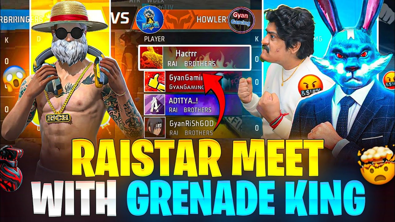 GYAN GAMING & RAISTER 🚀 MEET WITH 🤯 GRENADE 💣 KING 👑 || GYAN GAMING 0 DAMGE 🤣🤣 ||