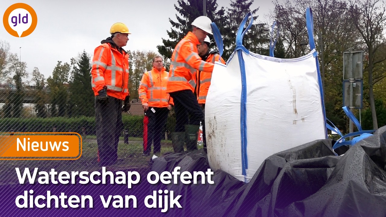 Dijkdoorgang Heteren 'ouderwets' afgesloten met zandzakken