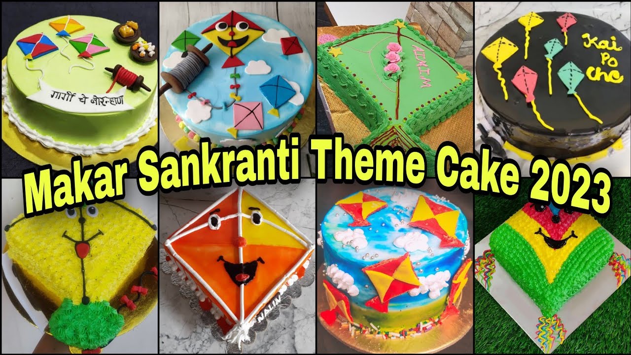 50+ Makar Sankranti Theme Cake Designs 2023/Makar Sankranti Cake Decorating Ideas/Kite Cake#design
