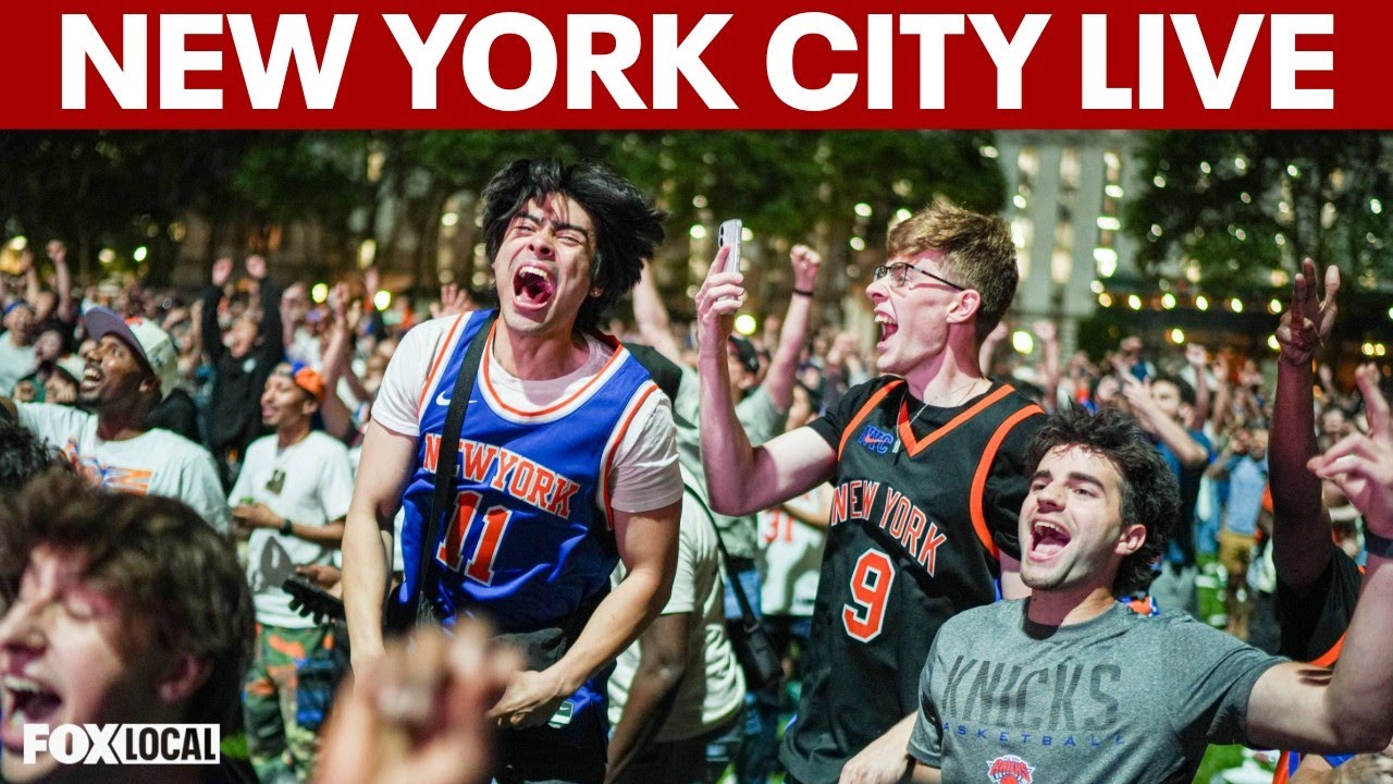 LIVE: Outside MSG in NYC after Knicks win NBA Championship