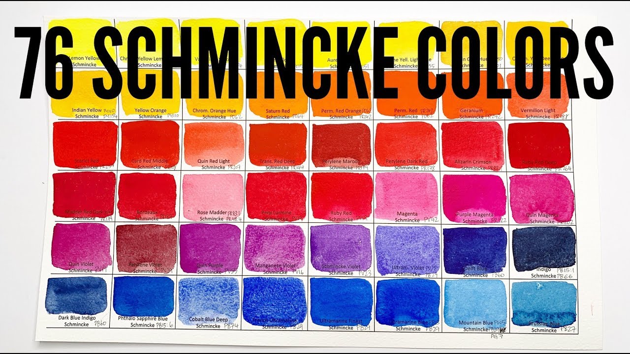 Swatching 76 Schmincke Watercolor Colors