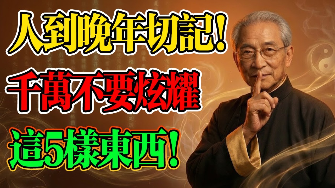 南懷瑾：一張嘴，毀全家？人到晚年，這5樣東西千萬別炫耀！福報是拿來藏的，不是拿來曬的！#南懷瑾 #口業 #晚年運勢 #佛法智慧 #因果 #修行 #人生智慧 #命理 #哲學 #正能量 #佛學 #佛法