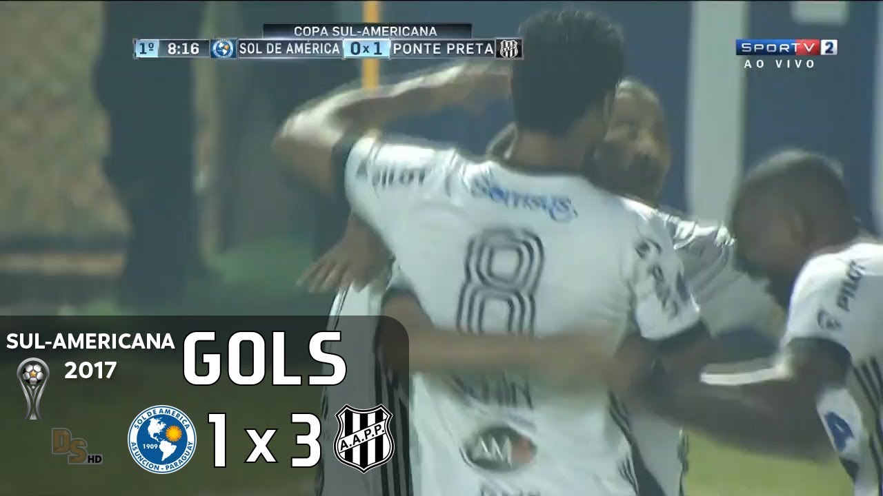 Gols - Sol de Am&eacute;rica (PAR) 1 x 3 Ponte Preta - Sul-Americana 2017