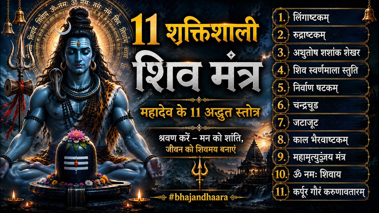 11 Powerful Mantras of Lord Shiva | Awakening Mahadev: 11 Epic Shiva Stotras | #bhajandhaara