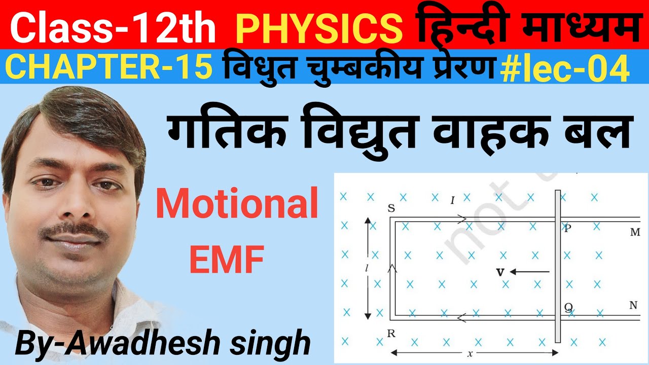 गतिक विद्युत वाहक बल||Gatik vidhut vahak bal||Class-12th physics||Motional EMF ||By-Awadhesh singh