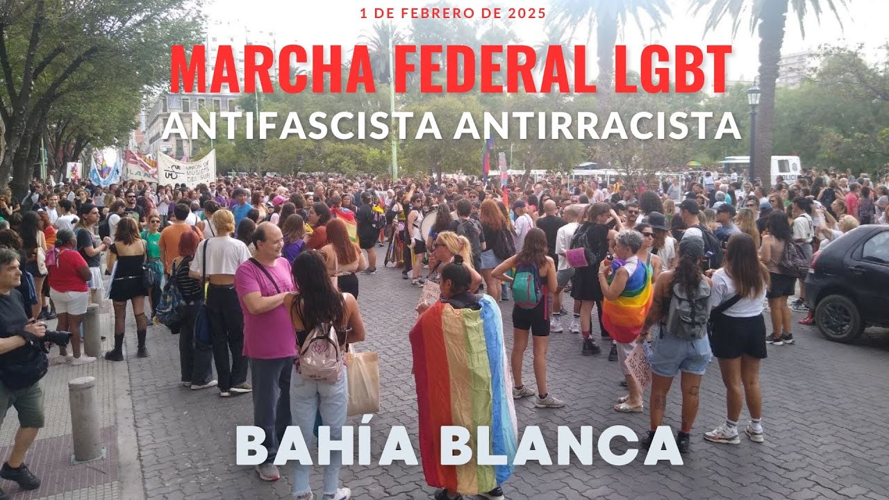 Marcha antifascista en Bahía Blanca contra Javier Milei