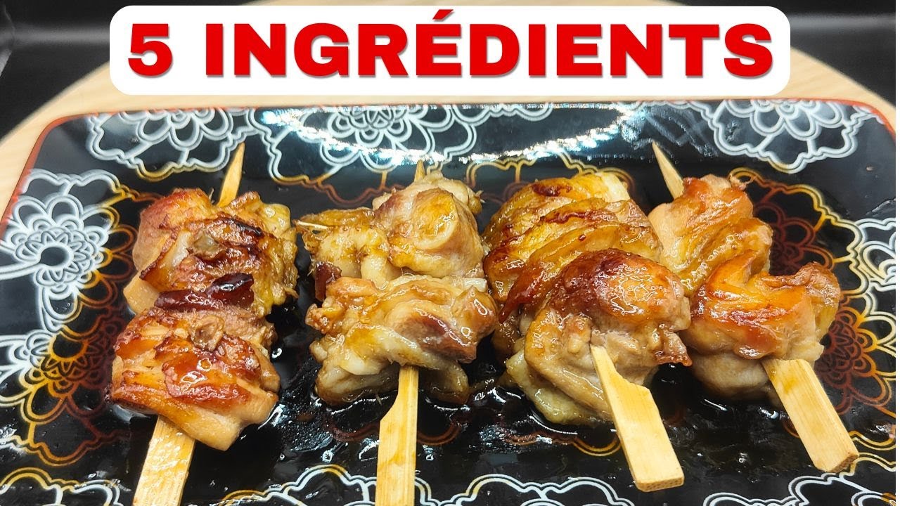 Recette Yakitori POULET (seulement 5 ingrédients) - Brochettes japonaises ultra faciles !
