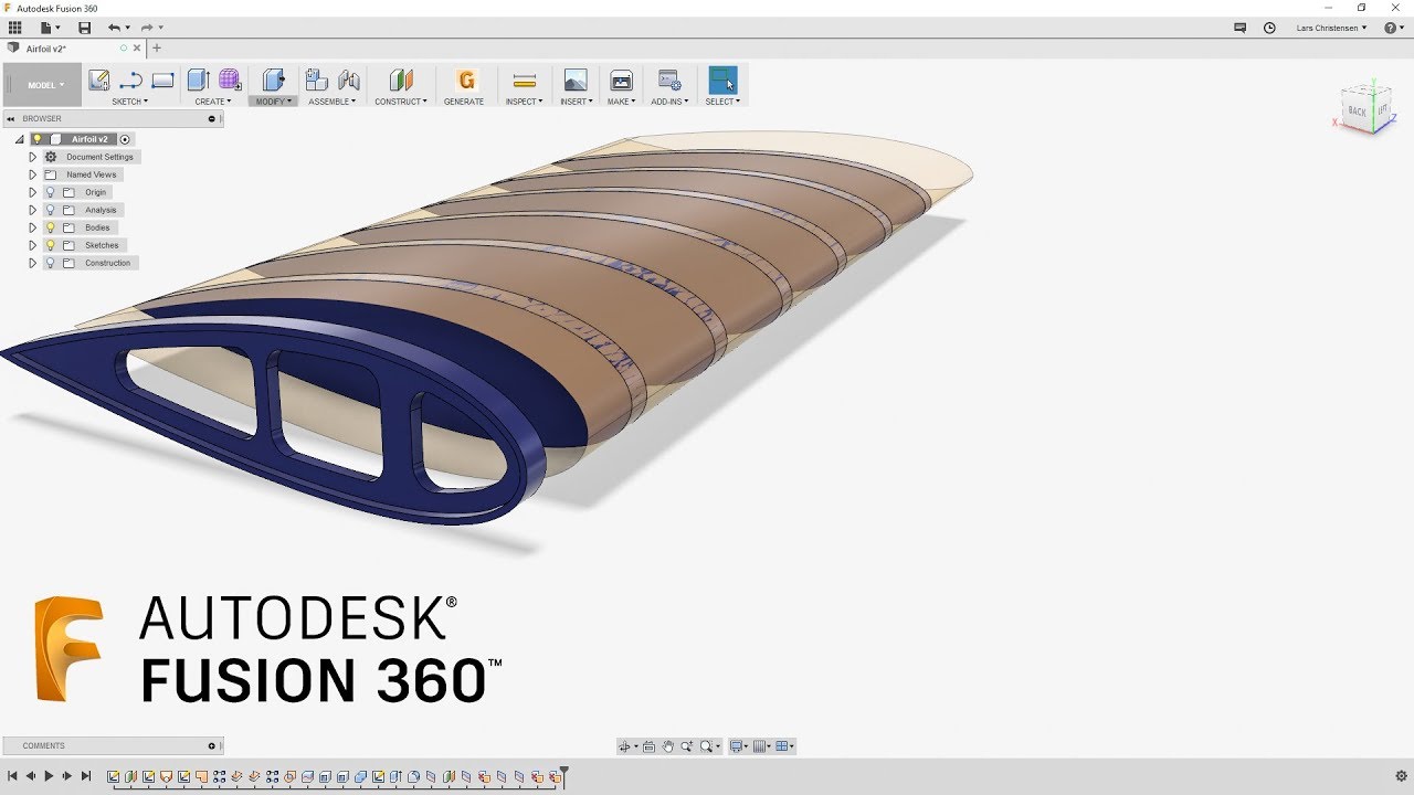 How To Create Airplane Wing Ribs    — Fusion 360 Tutorial — #LarsLive 162