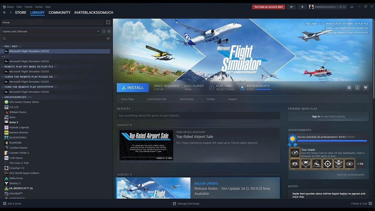 FREE STEAM ACCOUNT WITH MICROSOFT FLIGHT SIMULATOR