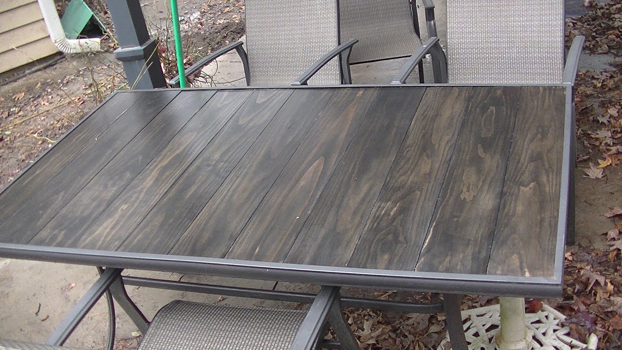 Glass Patio Table Fix, Looking good with wood