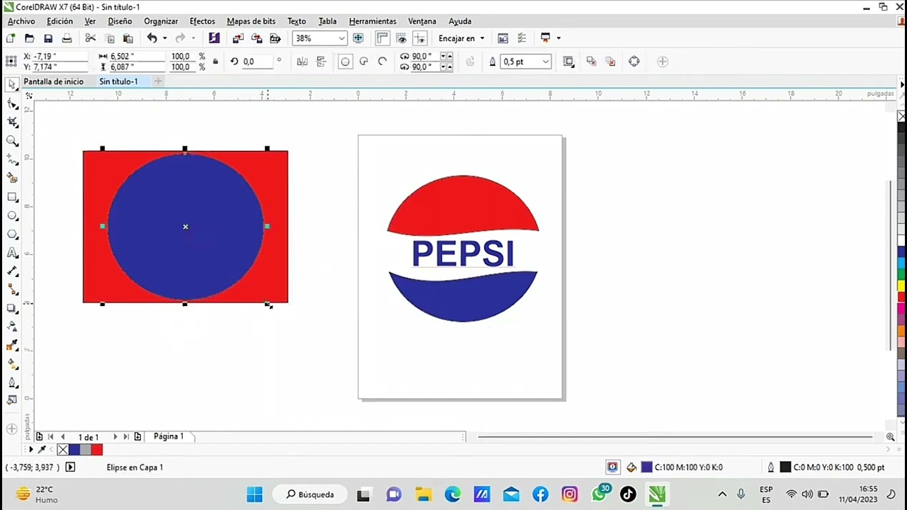 Como hacer el logo de pepsi en Coreldraw  📳🧑‍🎓👩‍🎓💯