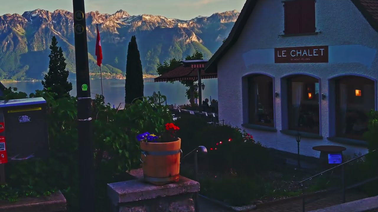 Panorama: Lake Geneva, Alps & Mont Blanc Swiss Riviera - 1080m Le Chalet, Chardonne 8k HDR