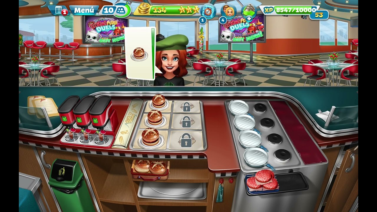 Cooking Fever tutorial de primer nivel (Restaurante Comida Rápida)