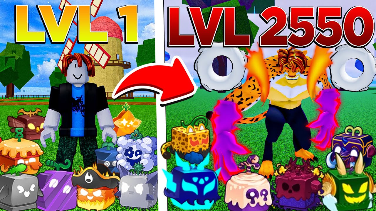 UPEI DO 1 AO 2550 COM TODAS FRUTAS PERMANENTES NO BLOX FRUITS!