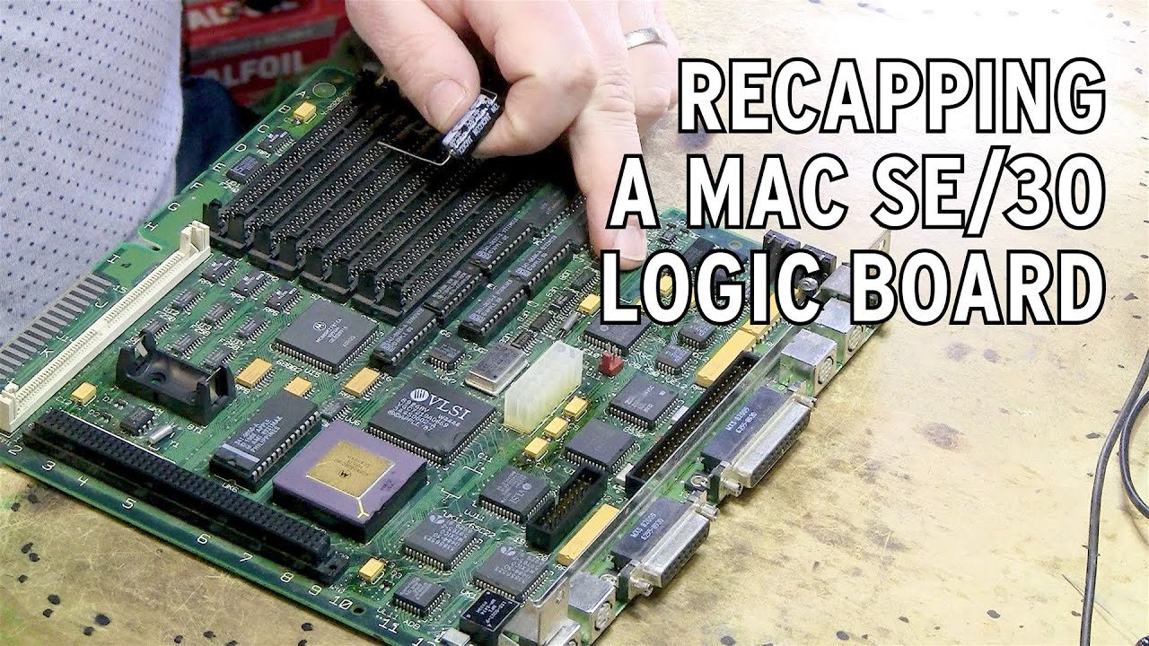Recapping Macintosh SE/30 logic board