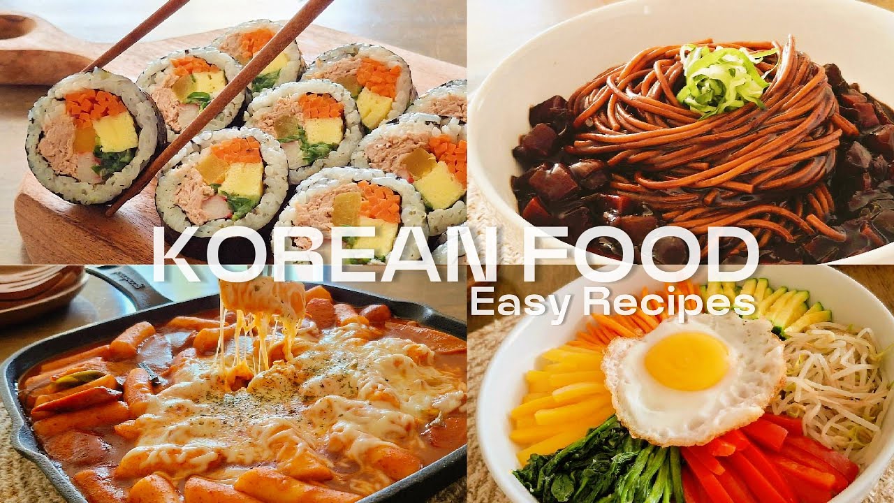 [The Best & Easy Korean Food Recipes] Tteokbokki / Jjajangmyeon / Bibimbap / Kimbap