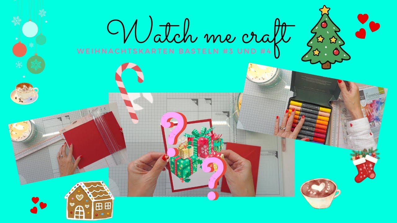 ☀️💞 🎄🤶 Weihnachtskarten #3 und #4  basteln 🤶🎄 I Watch me craft 💝 I ☀️💞