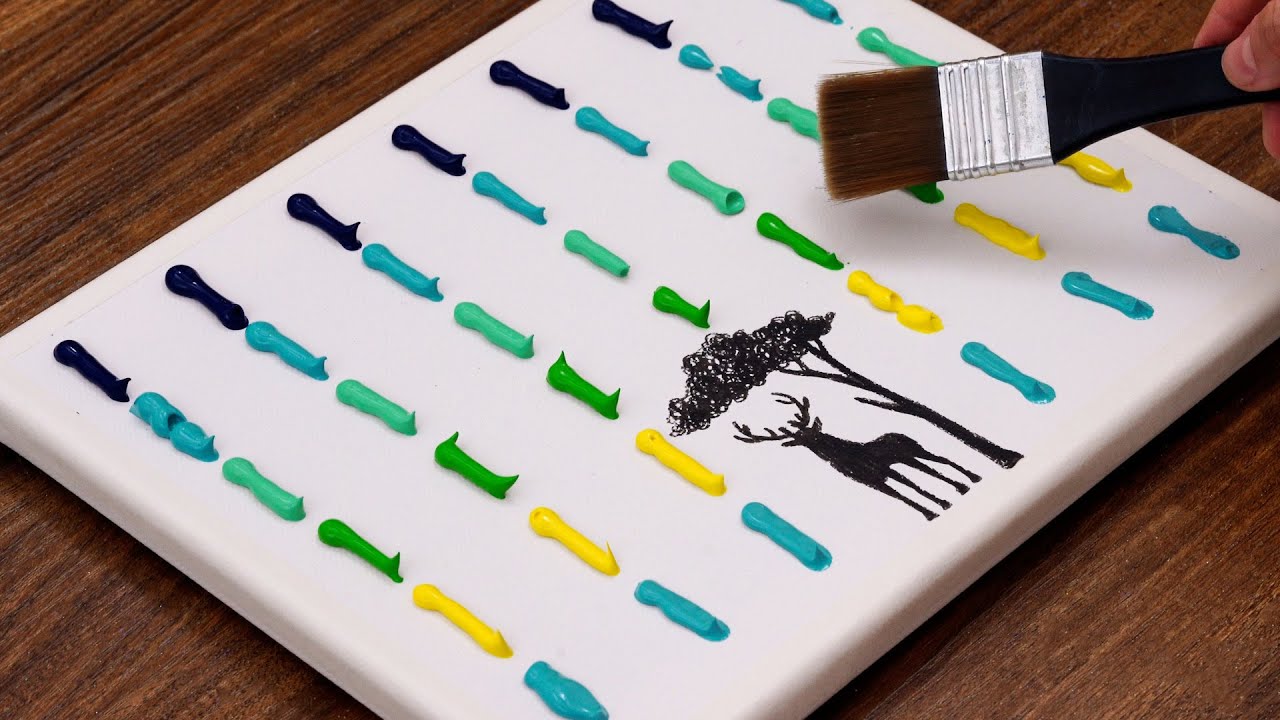 How To Easy Painting Falling Stars🌠｜Acrylic Painting For Beginners Step By Step｜ASMR (1266)