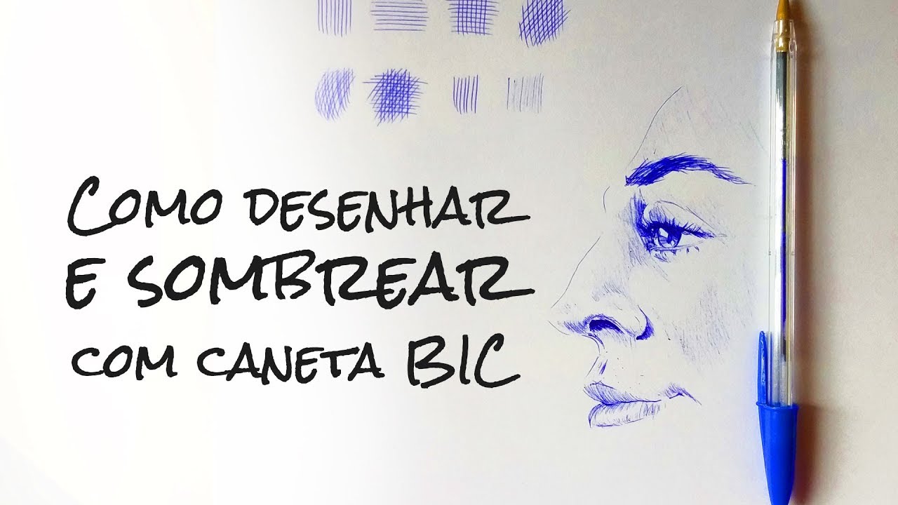 Como desenhar e sombrear com caneta BIC (caneta azul) | Desenho Online
