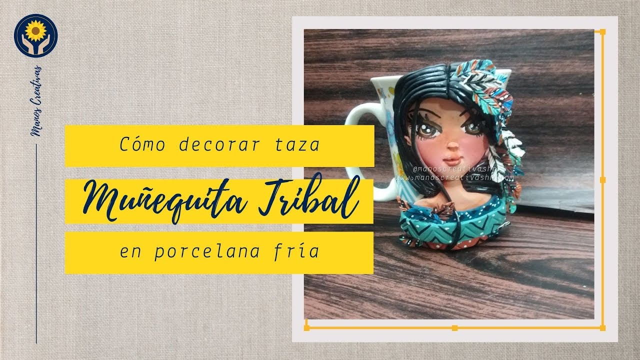 Cómo decorar una taza con Muñequita Tribal  | Escuela Manos Creativas