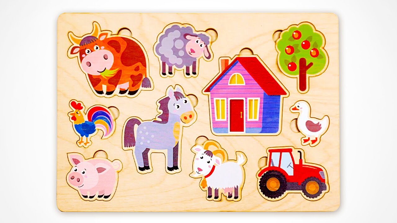 Learn Farm Animal Names with Activity Puzzle | Preschool Learning Video for Kids & Toddlers