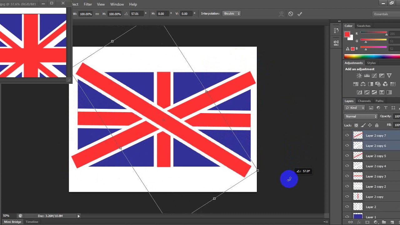 How to make flag of UK in Photoshop,Step by Step