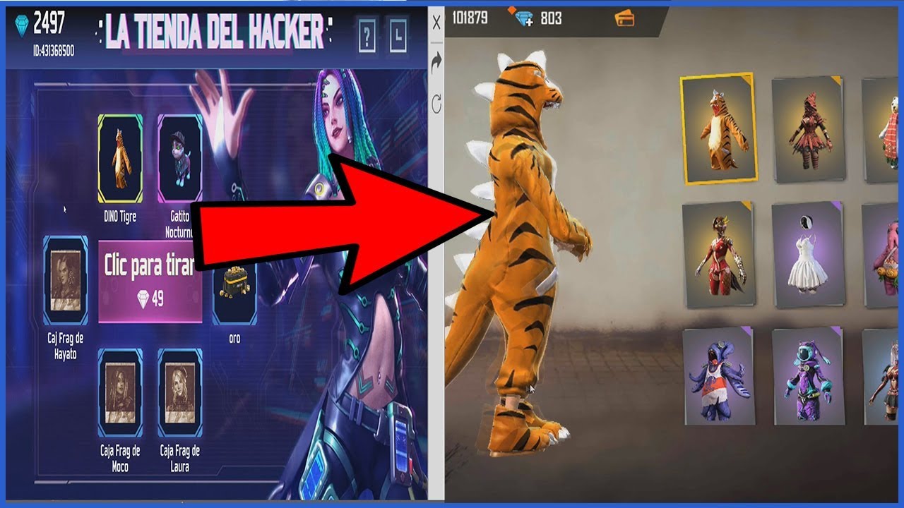 Compro Todo Tienda hacker FREE FIRE Dinocornio Dino tigre - KIPSCR7