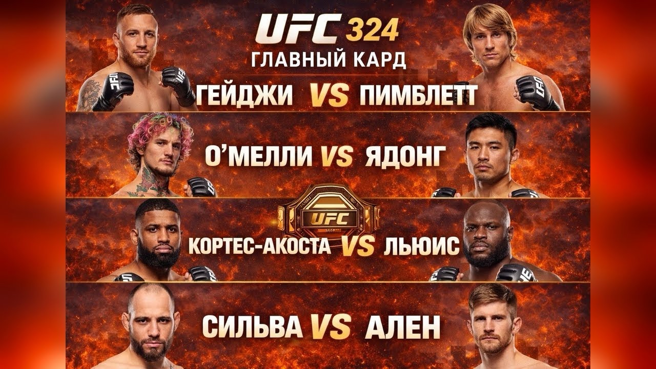 РАЗБОР ВСЕГО ГЛАВНОГО КАРДА UFC 324 ПИМБЛЕТТ🏴󠁧󠁢󠁥󠁮󠁧󠁿 VS 🇺🇸 ГЕЙДЖИ. ЛУЧШИЙ ФАВОРИТСКИЙ ТУРНИР⁉️