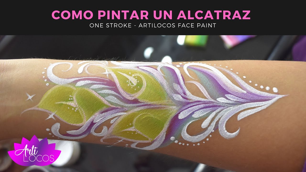 Alcatraz One Stroke Tutorial - Face Paint - Pintacaritas - ArtiLocos - Anel Blazz